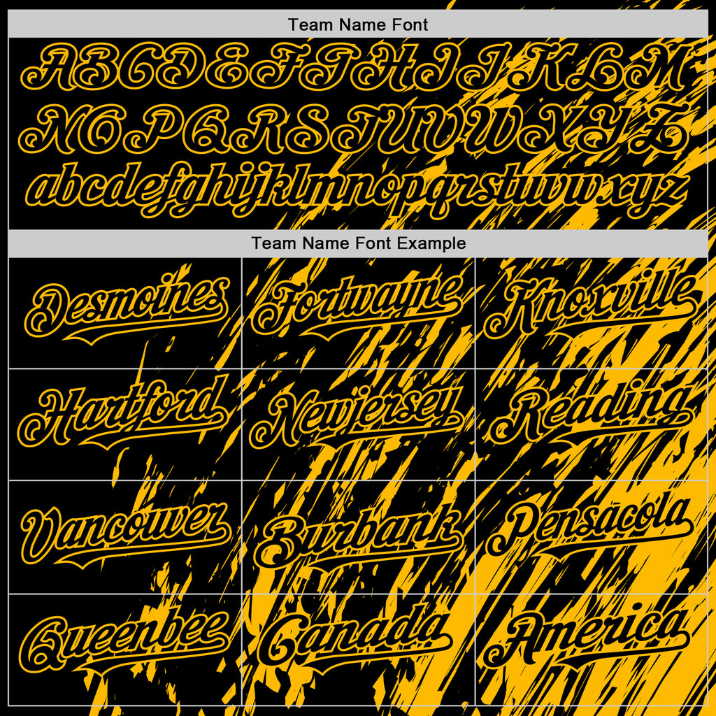 Custom Black Black-Gold 3D Pattern Design Bomber Full-Snap Varsity Letterman Hoodie Jacket