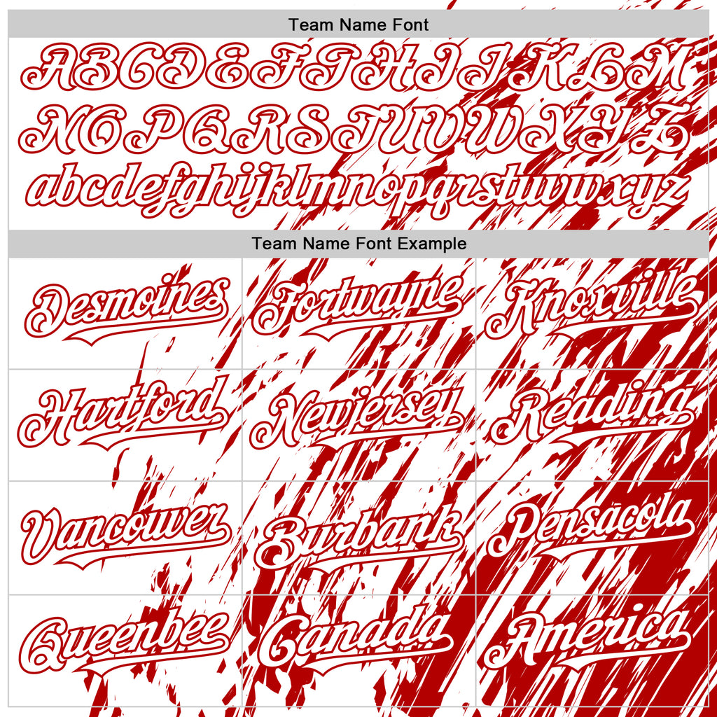 Custom White White-Red 3D Pattern Design Bomber Full-Snap Varsity Letterman Hoodie Jacket