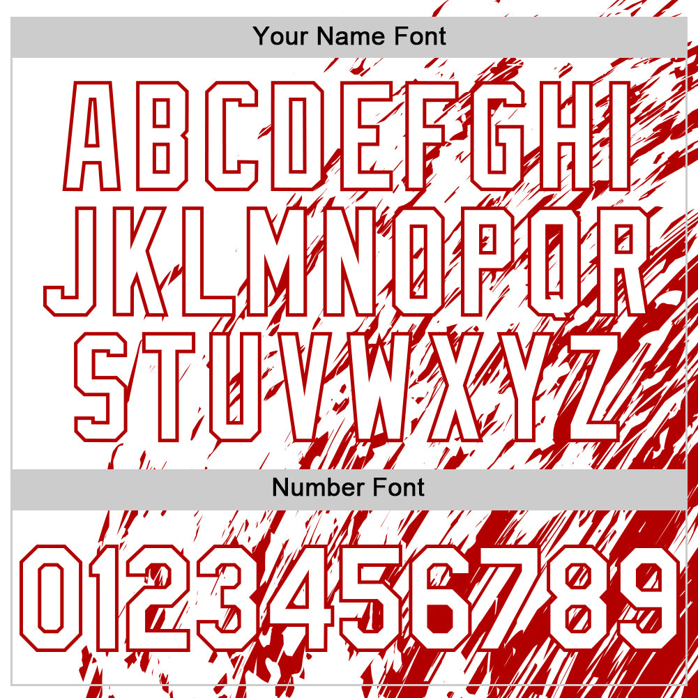 Custom White White-Red 3D Pattern Design Bomber Full-Snap Varsity Letterman Hoodie Jacket