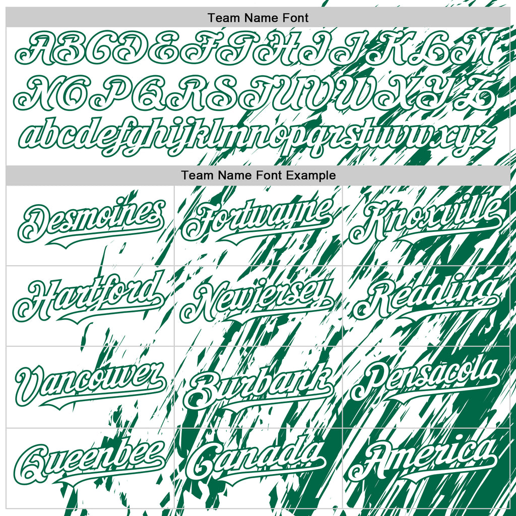 Custom White White-Kelly Green 3D Pattern Design Bomber Full-Snap Varsity Letterman Hoodie Jacket