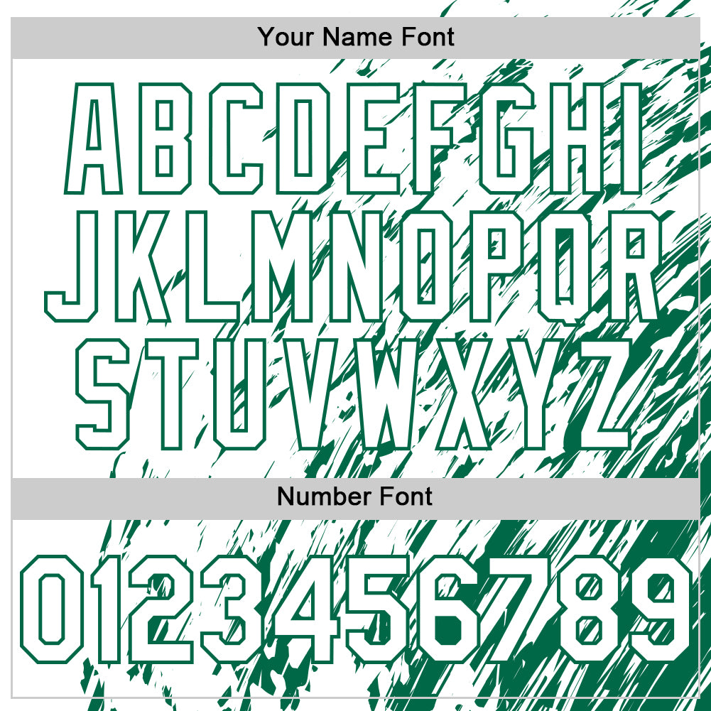 Custom White White-Kelly Green 3D Pattern Design Bomber Full-Snap Varsity Letterman Hoodie Jacket