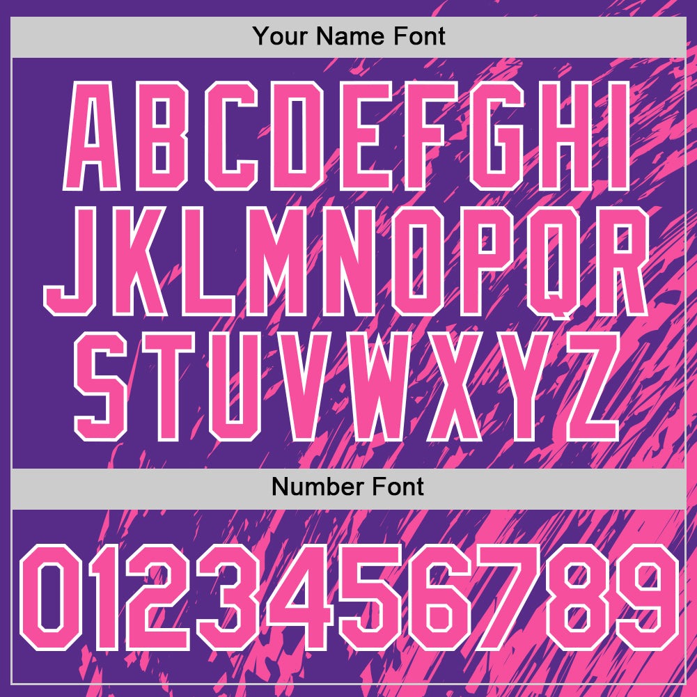 Custom Purple Pink-White 3D Pattern Design Bomber Full-Snap Varsity Letterman Hoodie Jacket