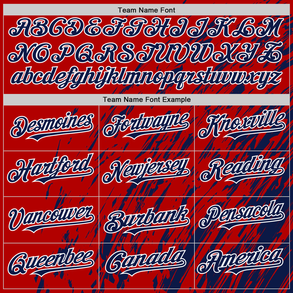 Custom Red Navy-White 3D Pattern Design Bomber Full-Snap Varsity Letterman Hoodie Jacket