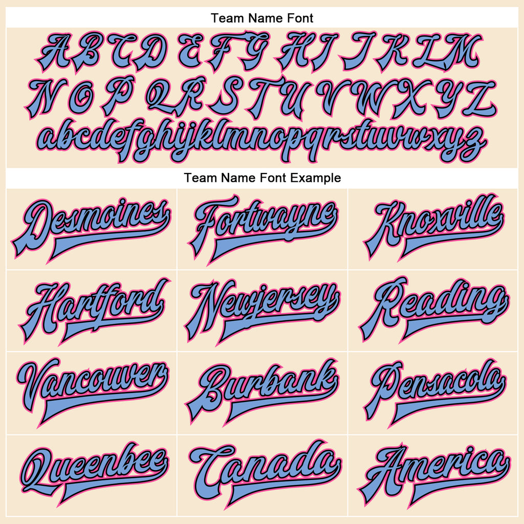 Custom Cream Pink Light Blue-Black Bomber Full-Snap Varsity Faux Leather Letterman Jacket