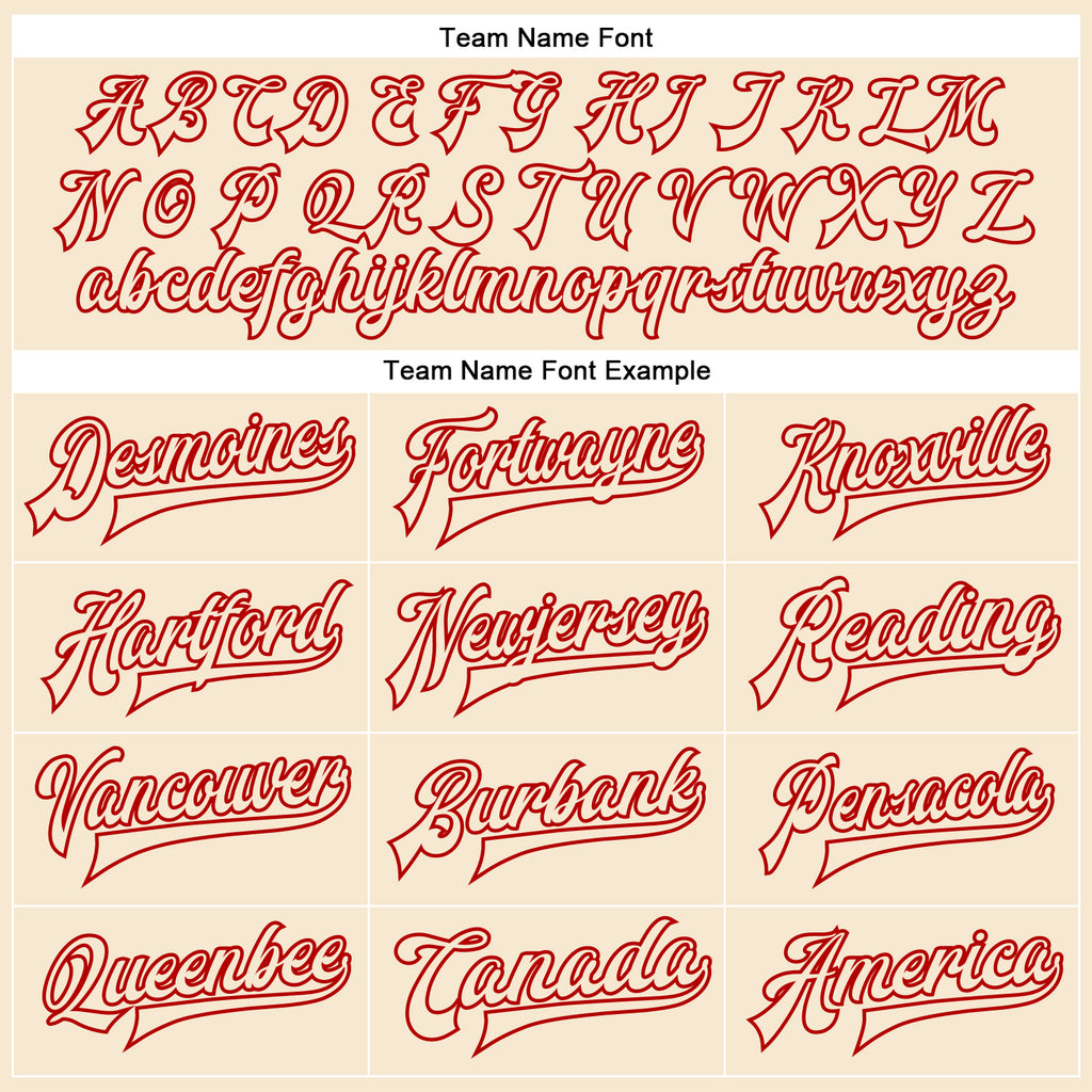 Custom Cream Cream-Red Bomber Full-Snap Varsity Faux Leather Letterman Jacket