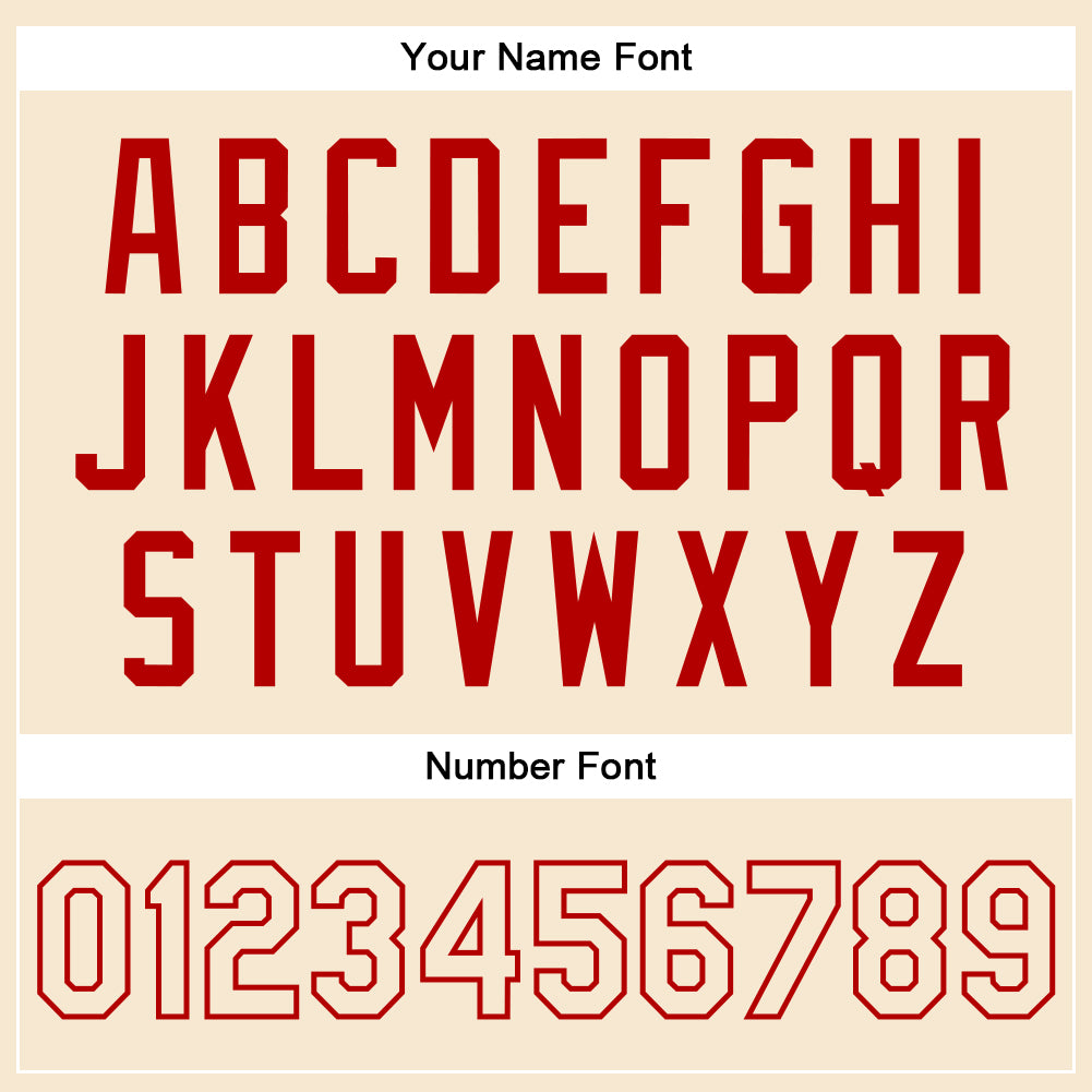 Custom Cream Cream-Red Bomber Full-Snap Varsity Faux Leather Letterman Jacket