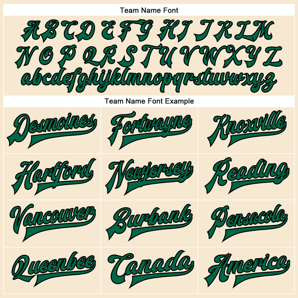 Custom Cream Kelly Green-Black Bomber Full-Snap Varsity Faux Leather Letterman Jacket