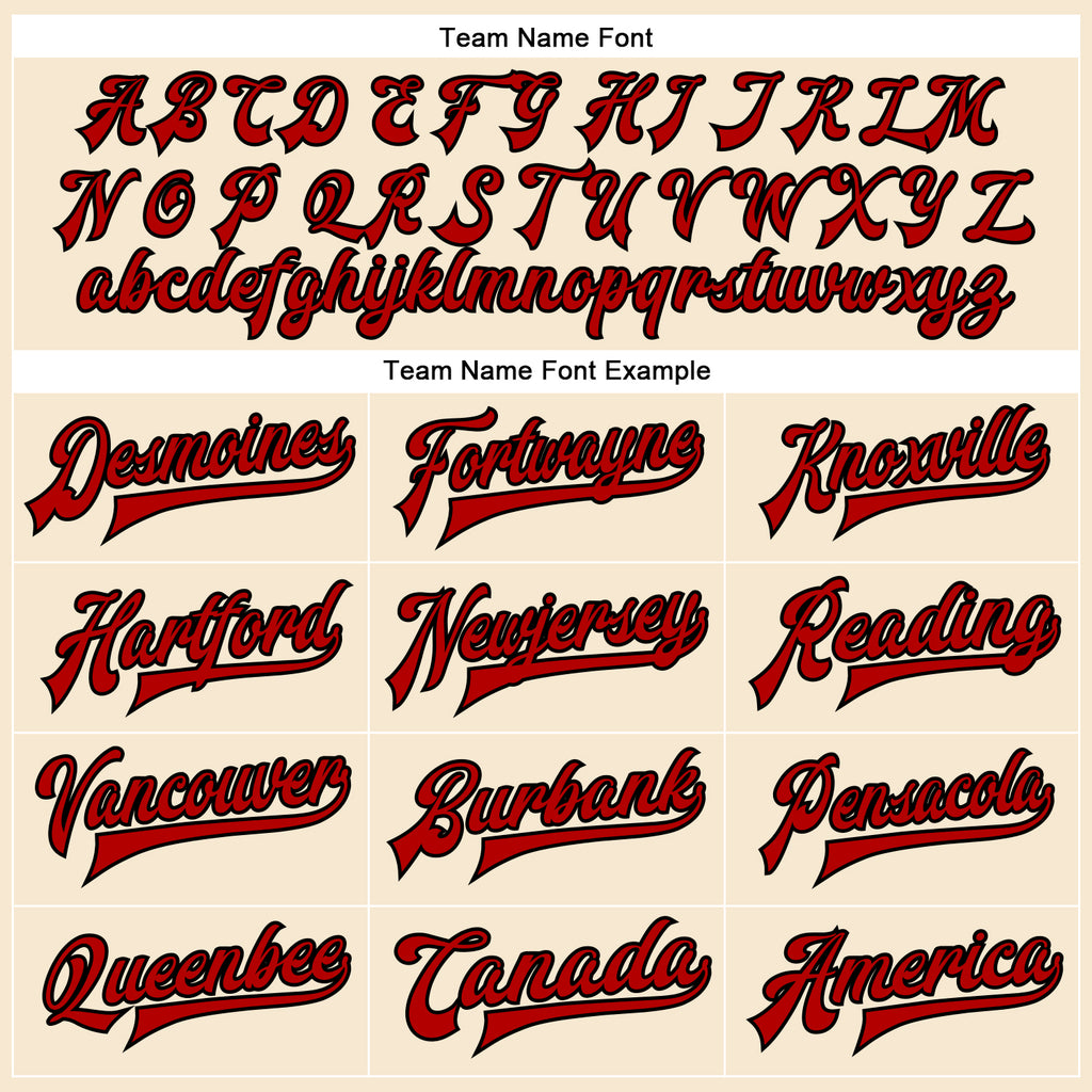 Custom Cream Red-Black Bomber Full-Snap Varsity Faux Leather Letterman Jacket