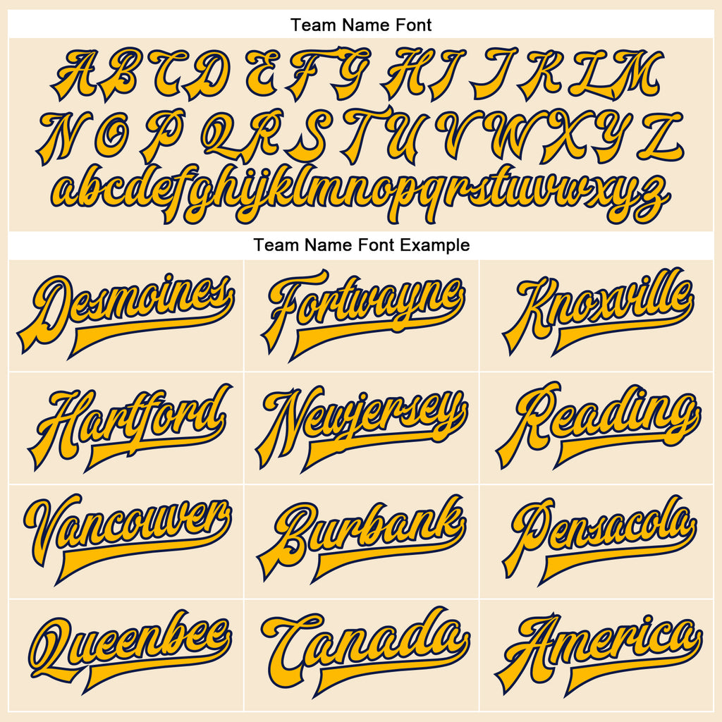 Custom Cream Gold-Navy Bomber Full-Snap Varsity Faux Leather Letterman Jacket