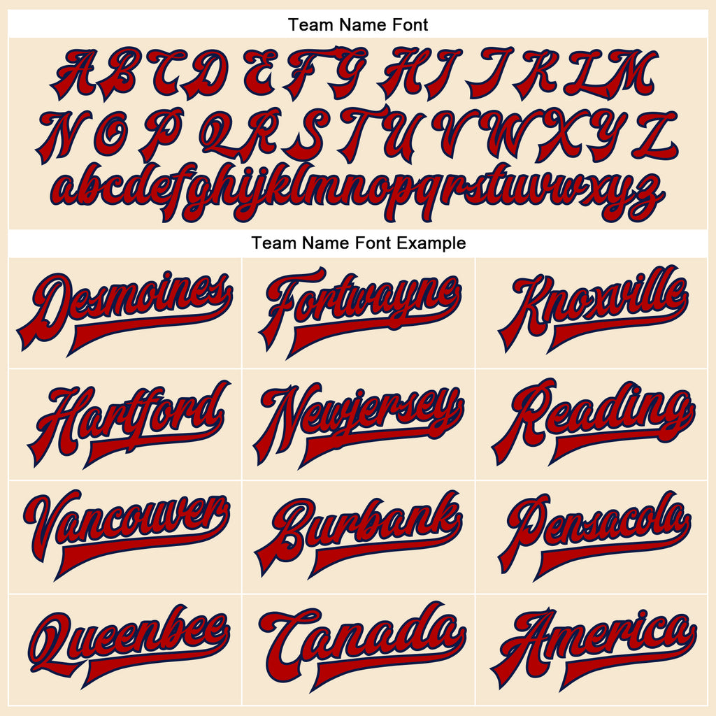 Custom Cream Red-Navy Bomber Full-Snap Varsity Faux Leather Letterman Jacket