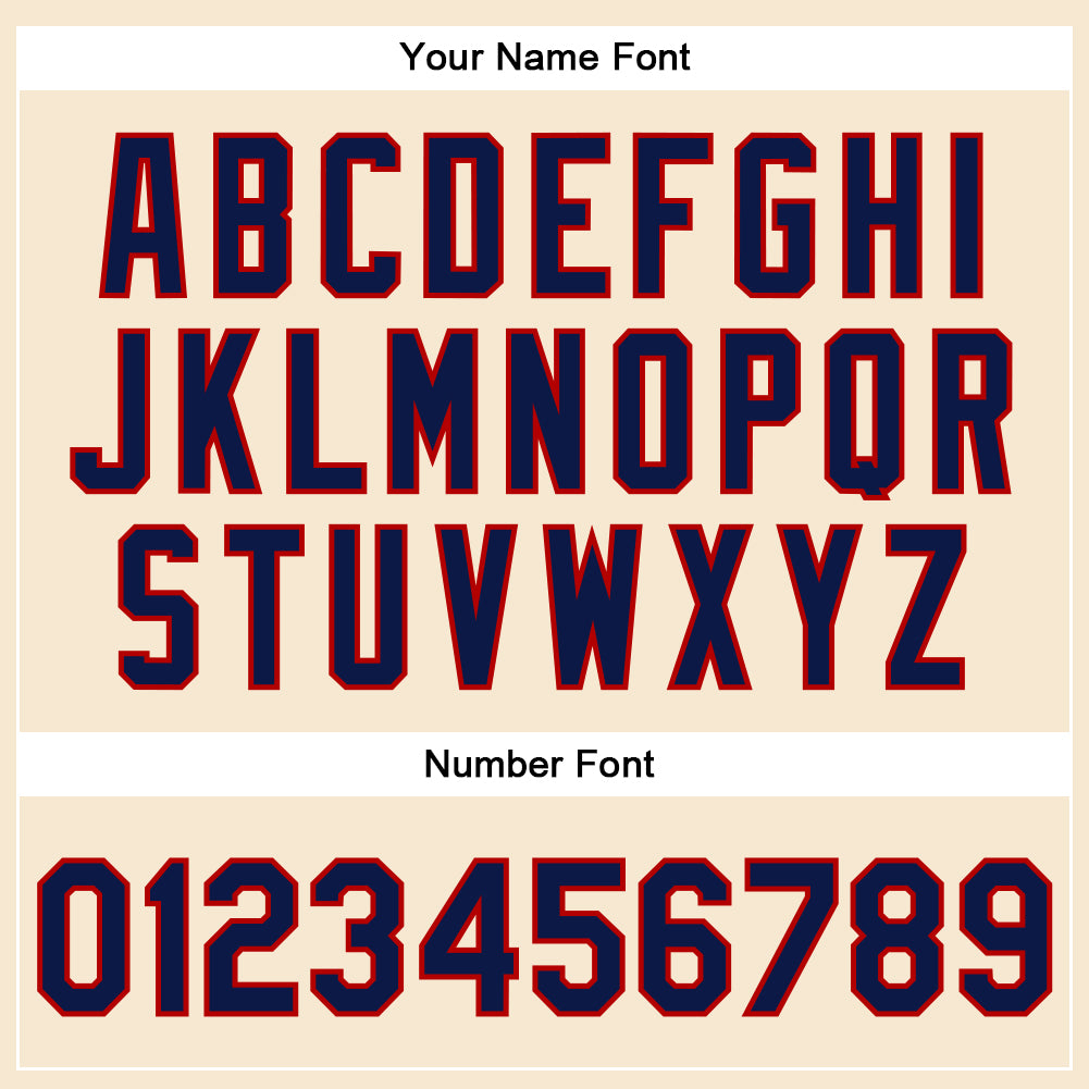 Custom Cream Navy-Red Bomber Full-Snap Varsity Faux Leather Letterman Jacket