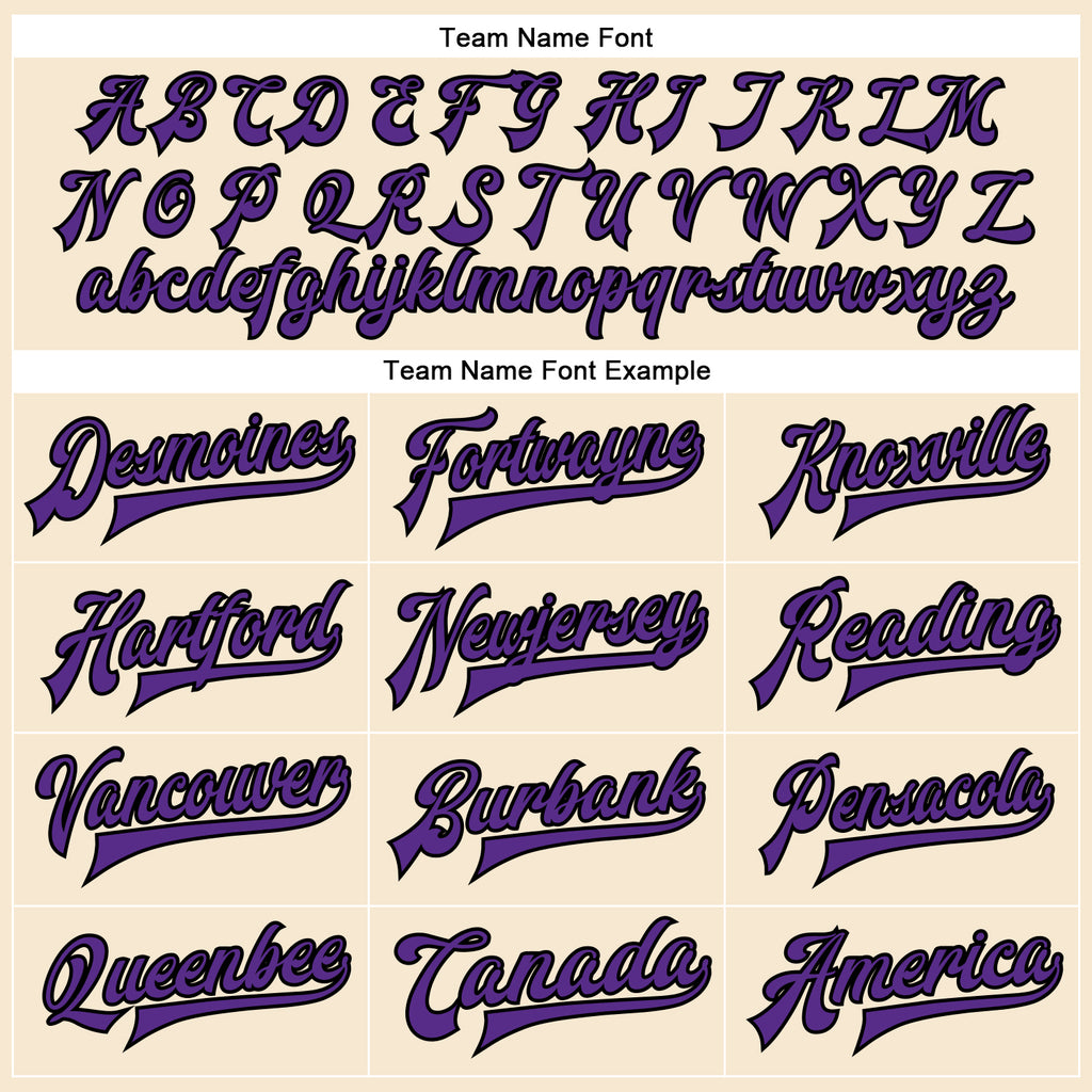 Custom Cream Purple-Black Bomber Full-Snap Varsity Faux Leather Letterman Jacket