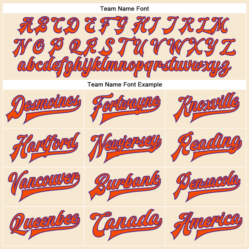 Custom Cream Orange-Purple Bomber Full-Snap Varsity Faux Leather Letterman Jacket