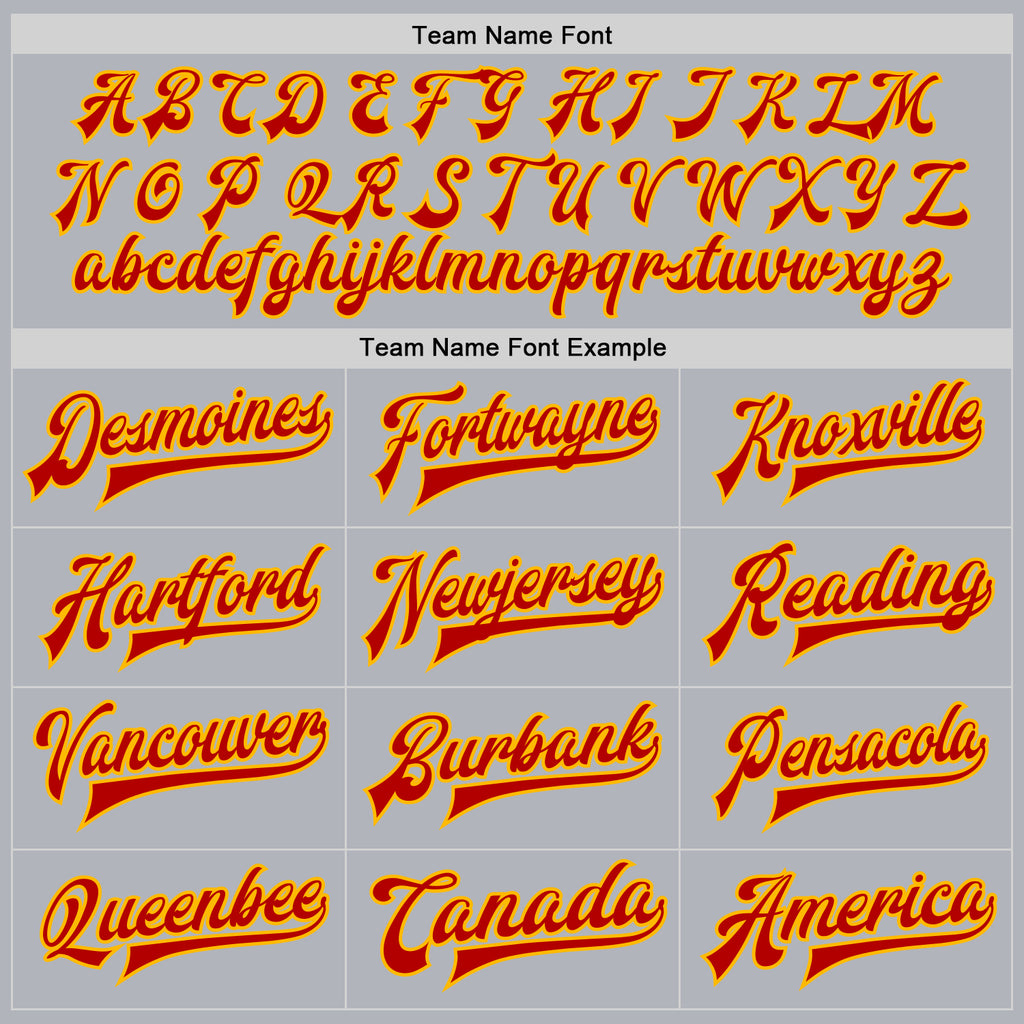 Custom Gray Red-Gold Bomber Full-Snap Varsity Faux Leather Letterman Jacket