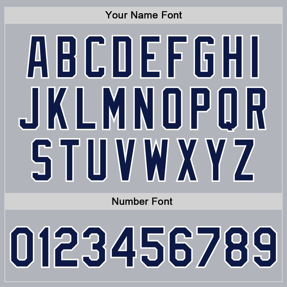 Custom Gray Navy-White Bomber Full-Snap Varsity Faux Leather Letterman Jacket