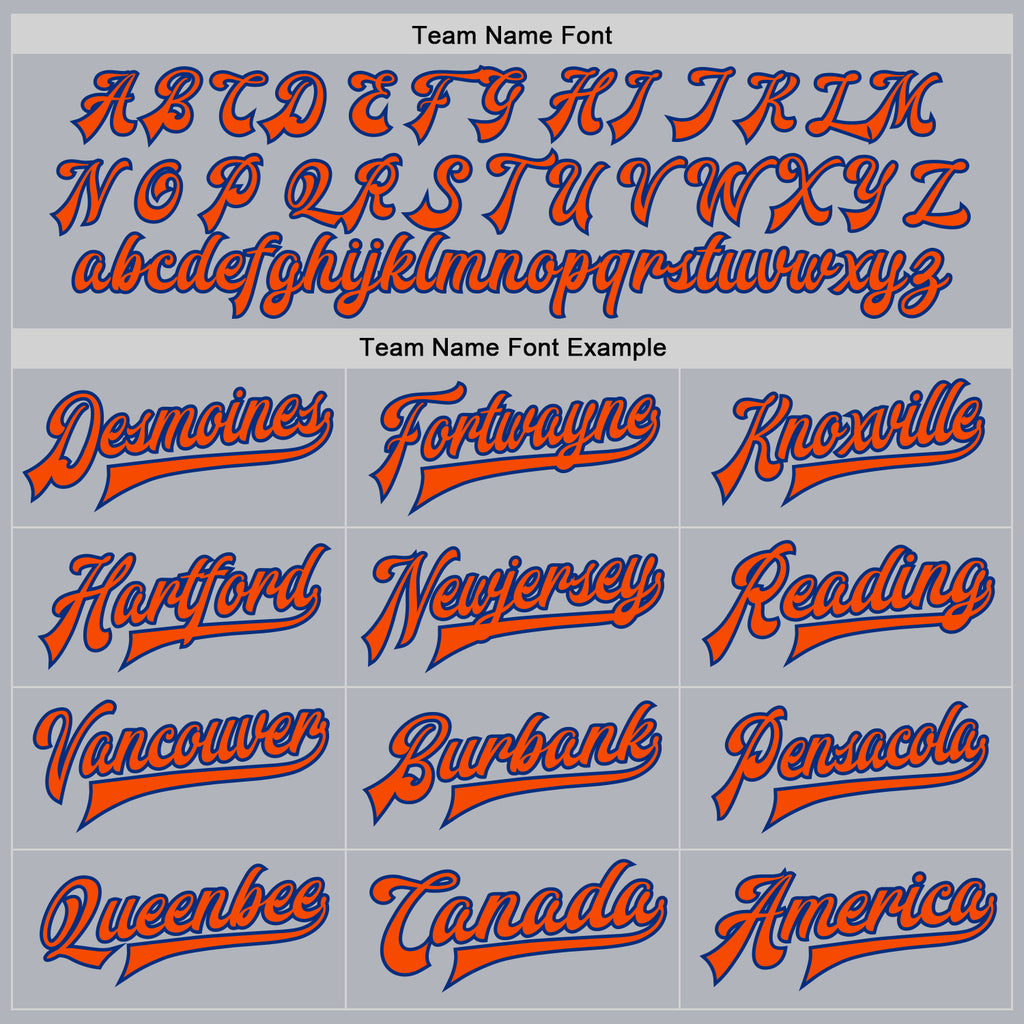 Custom Gray Orange-Royal Bomber Full-Snap Varsity Faux Leather Letterman Jacket