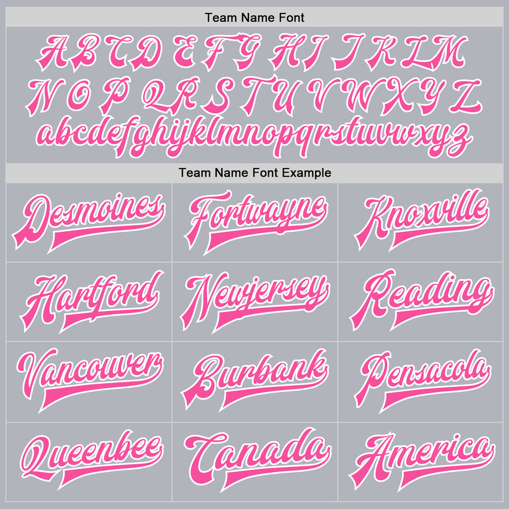 Custom Gray Pink-White Bomber Full-Snap Varsity Faux Leather Letterman Jacket