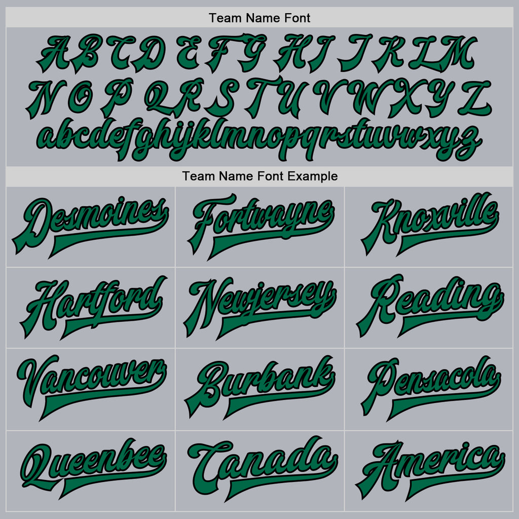 Custom Gray Kelly Green-Black Bomber Full-Snap Varsity Faux Leather Letterman Jacket