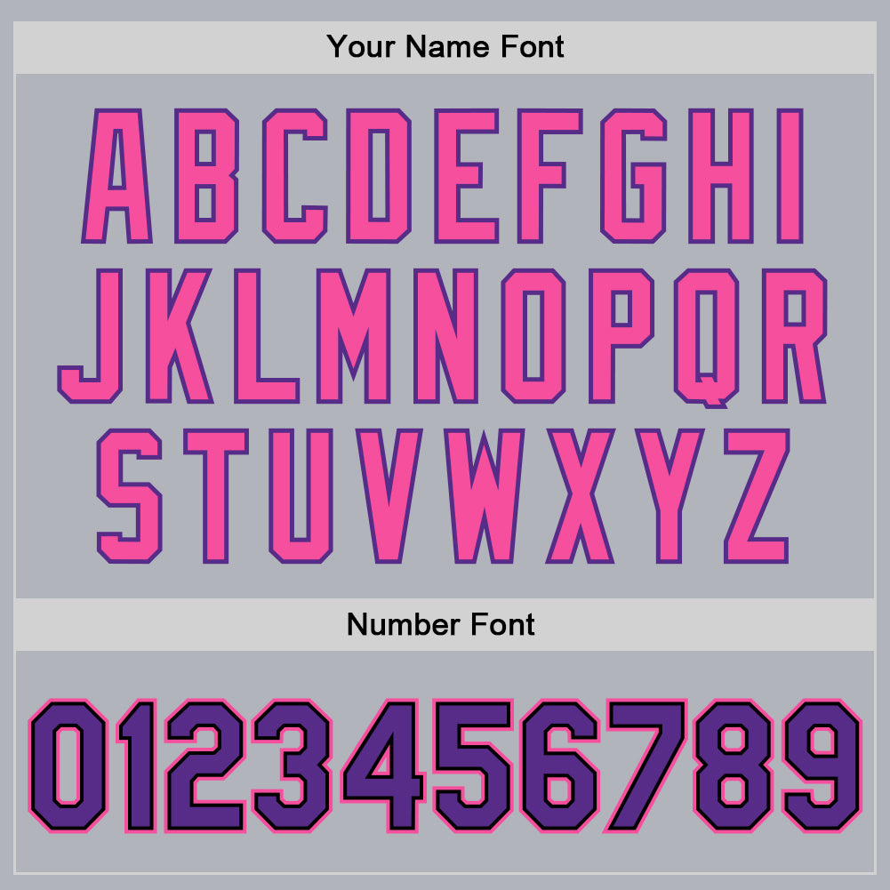 Custom Gray Purple Pink-Black Bomber Full-Snap Varsity Faux Leather Letterman Jacket