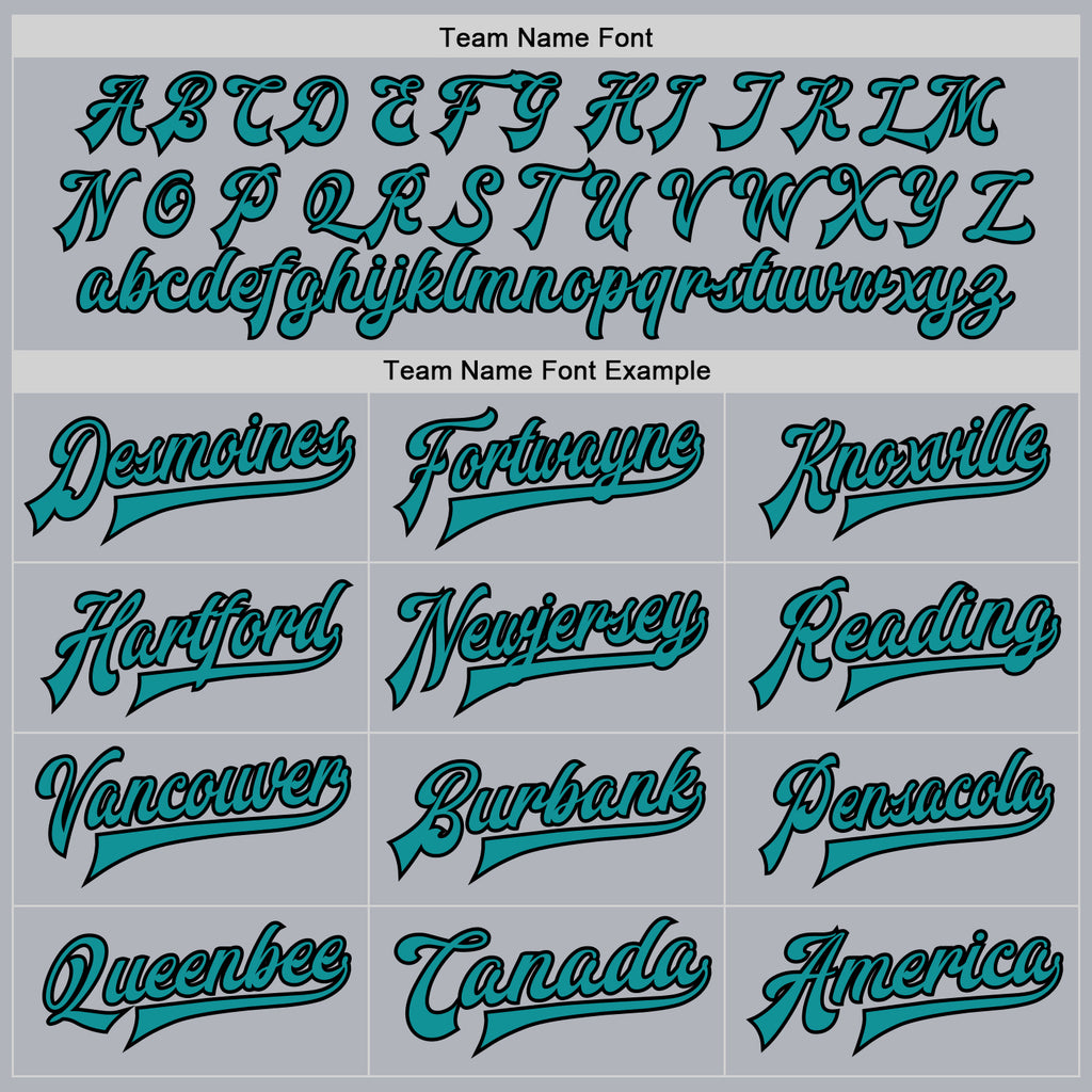 Custom Gray Teal-Black Bomber Full-Snap Varsity Faux Leather Letterman Jacket