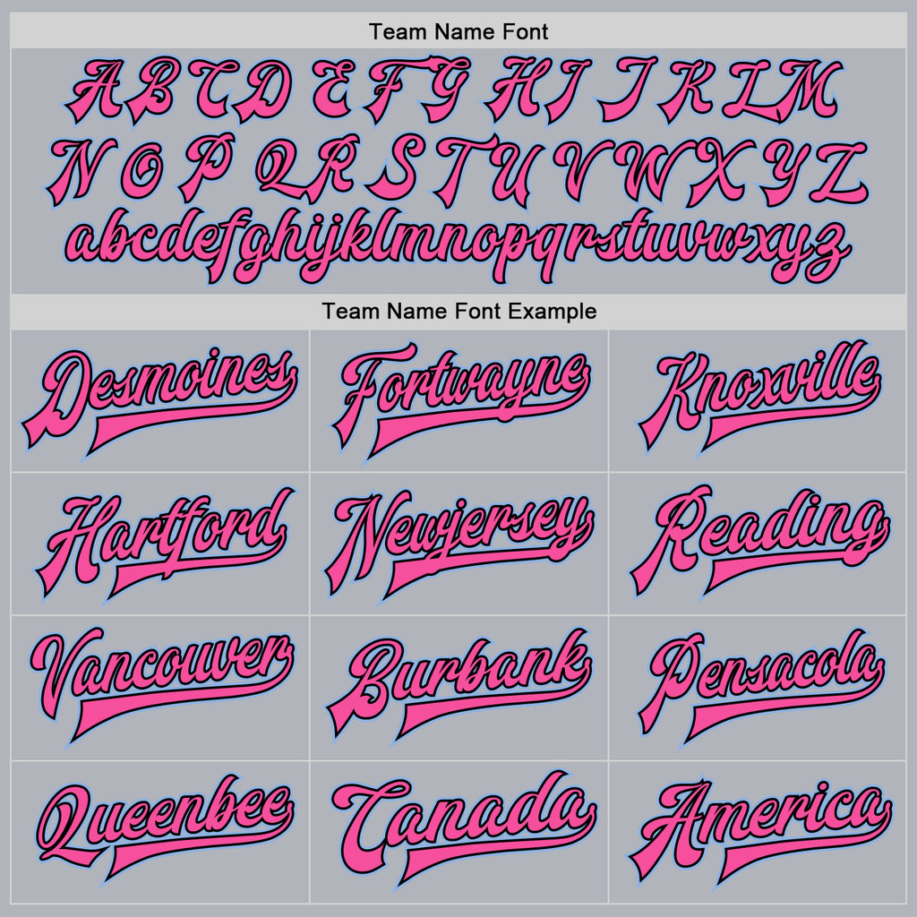 Custom Gray Light Blue Pink-Black Bomber Full-Snap Varsity Faux Leather Letterman Jacket