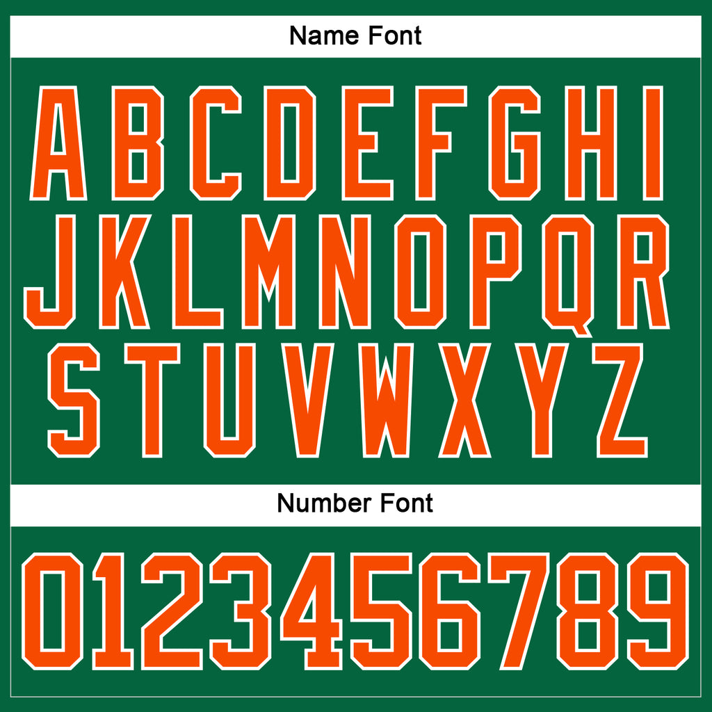 Custom Kelly Green Orange-White Hockey Lace Neck Jersey