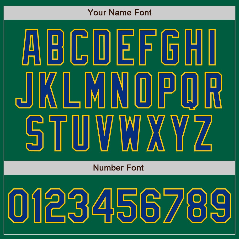 Custom Kelly Green Royal-Yellow Authentic Baseball Jersey