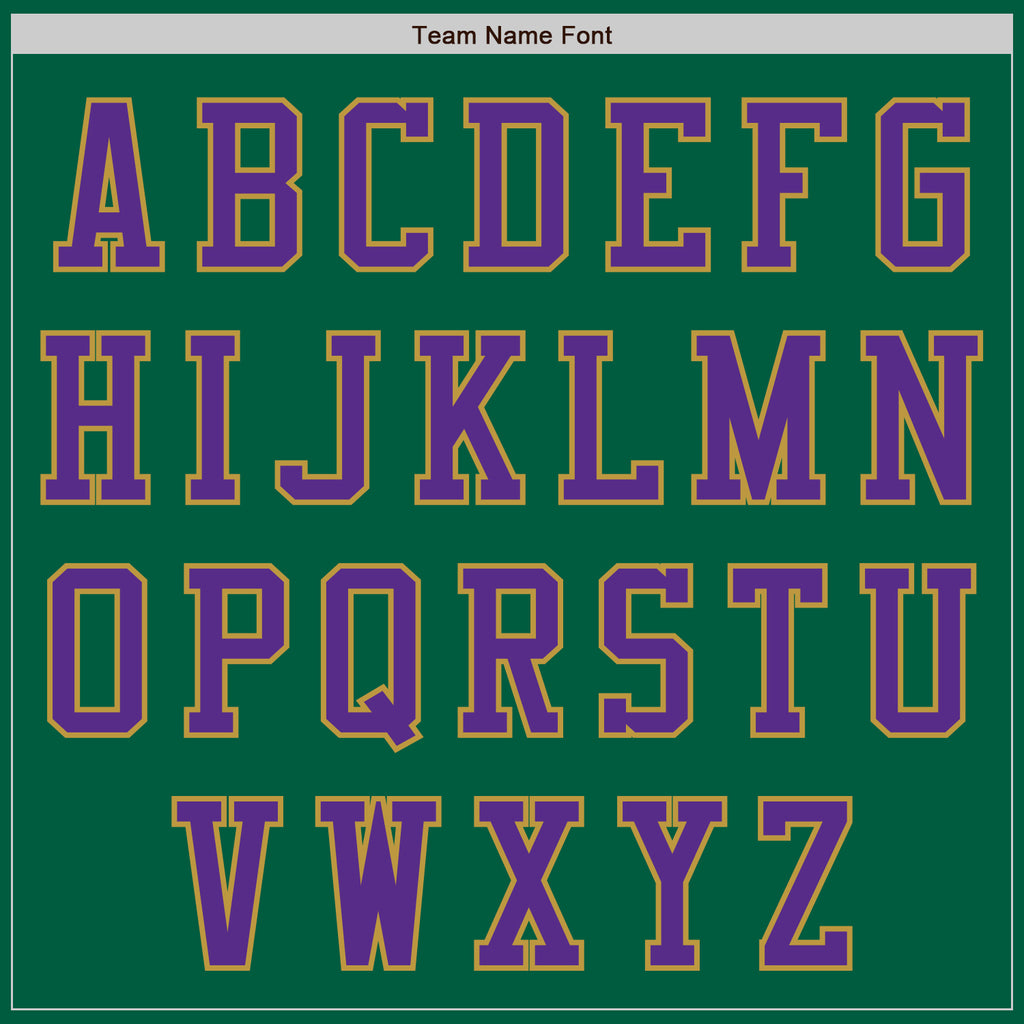 Custom Kelly Green Purple-Old Gold Authentic Baseball Jersey