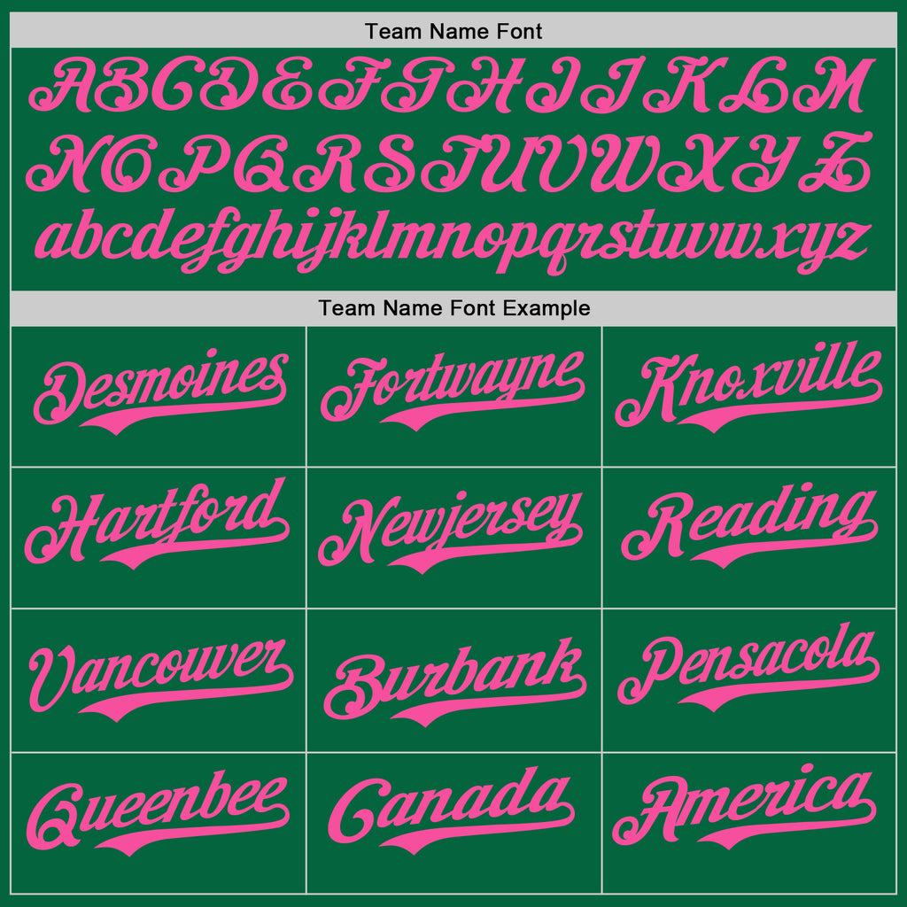 Custom Kelly Green Pink Authentic Baseball Jersey
