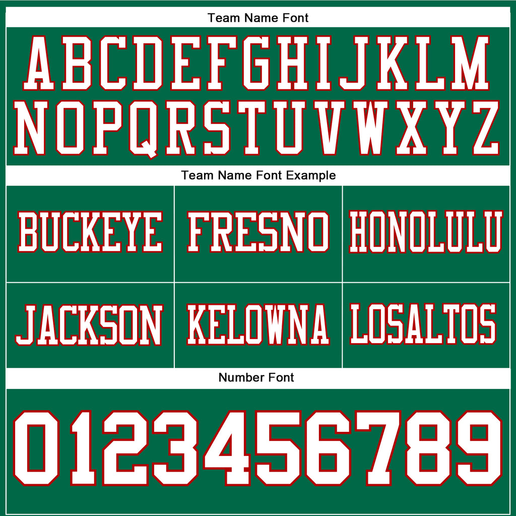 Custom Kelly Green White-Red Authentic Football Jersey