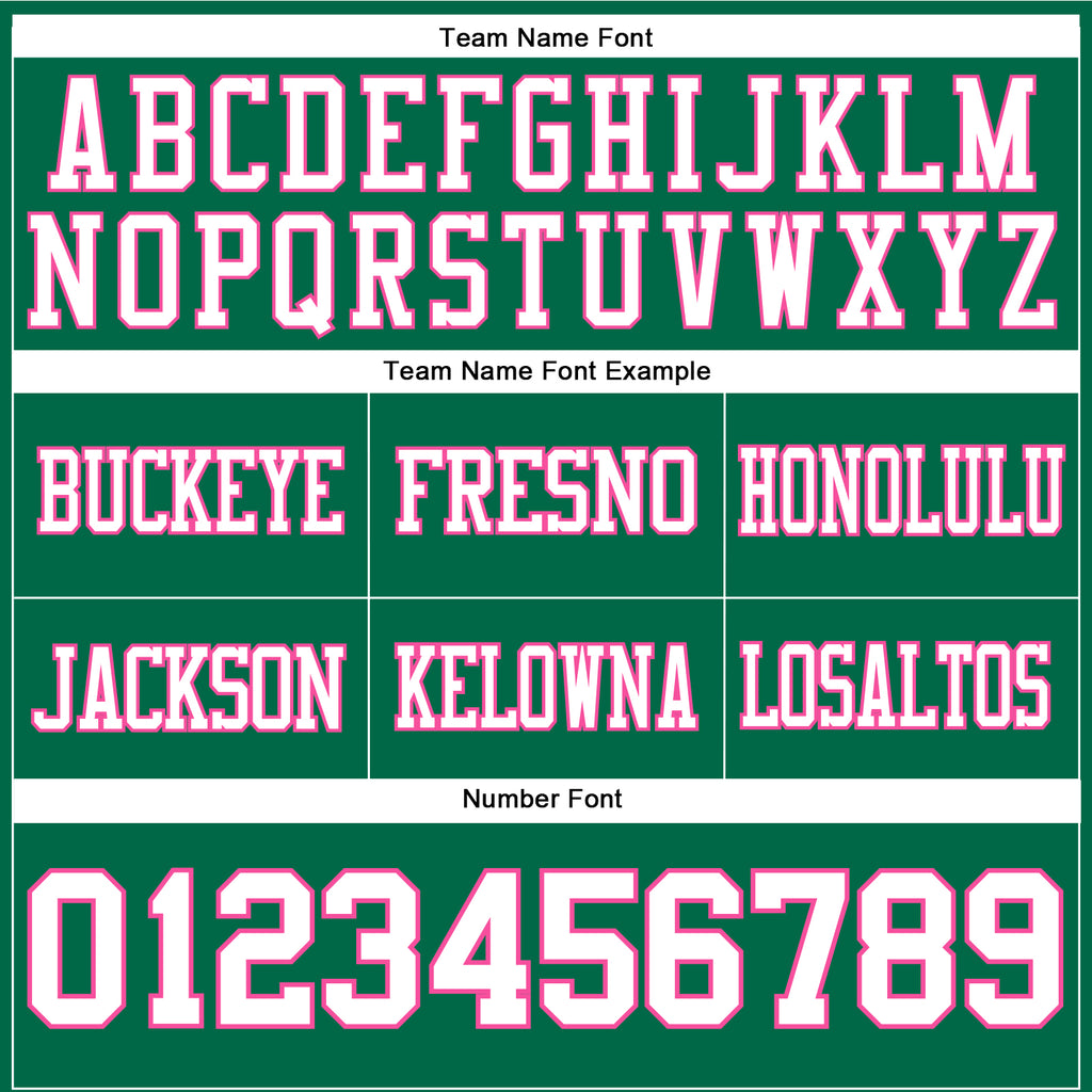 Custom Kelly Green White-Pink Authentic Football Jersey