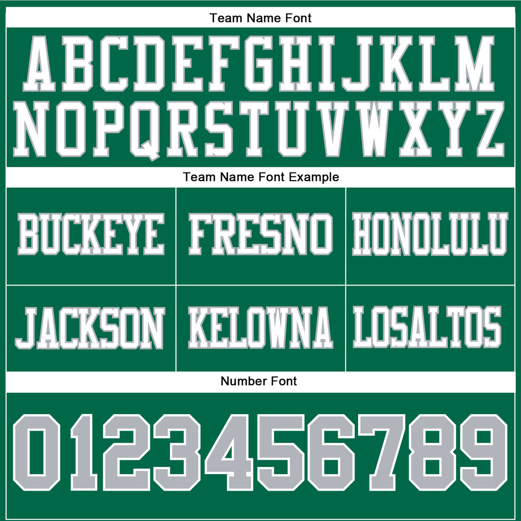 Custom Kelly Green Gray-White Authentic Football Jersey