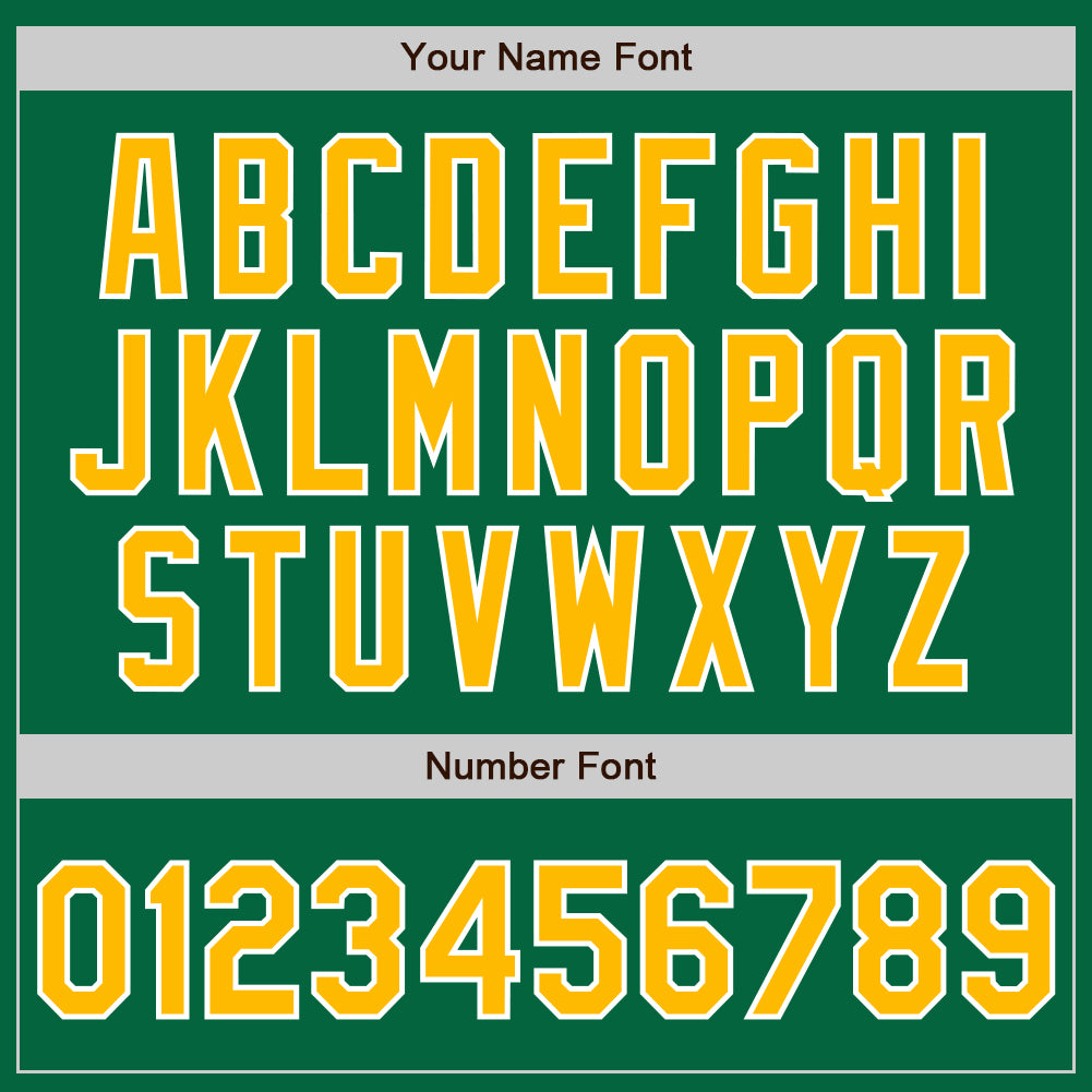 Custom Stitched Kelly Green Gold-White Baseball Pullover Sweatshirt Hoodie