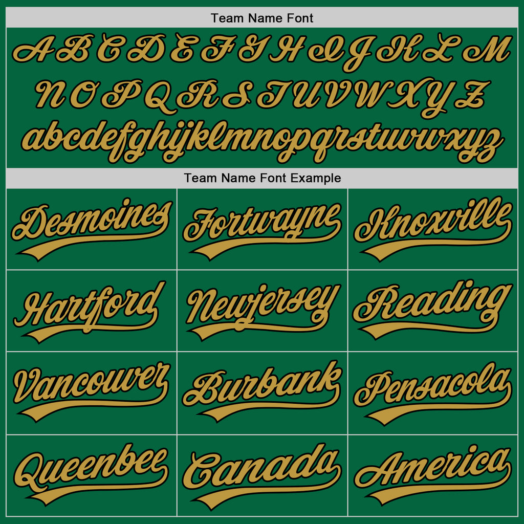 Custom Stitched Kelly Green Old Gold-Black Baseball Pullover Sweatshirt Hoodie