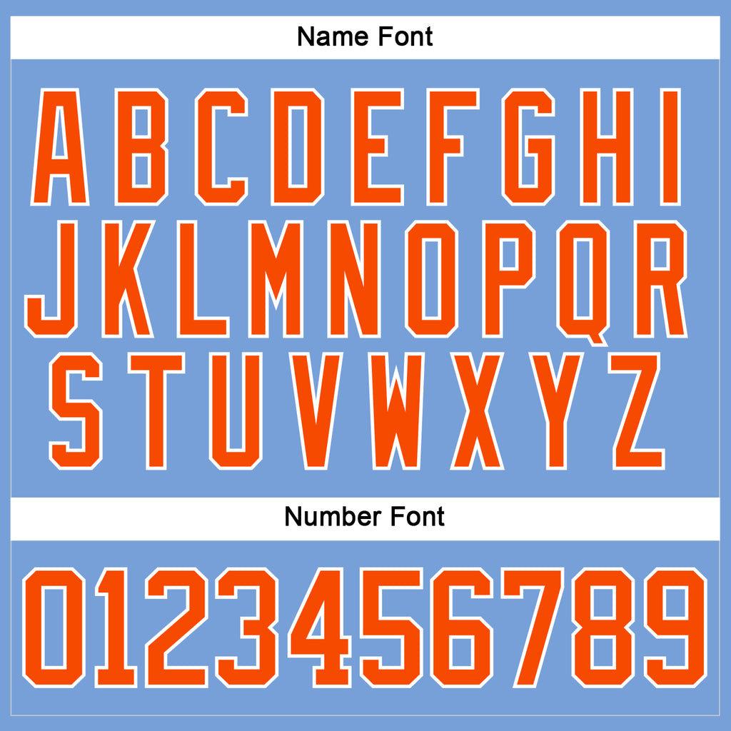 Custom Light Blue Orange-White Hockey Lace Neck Jersey