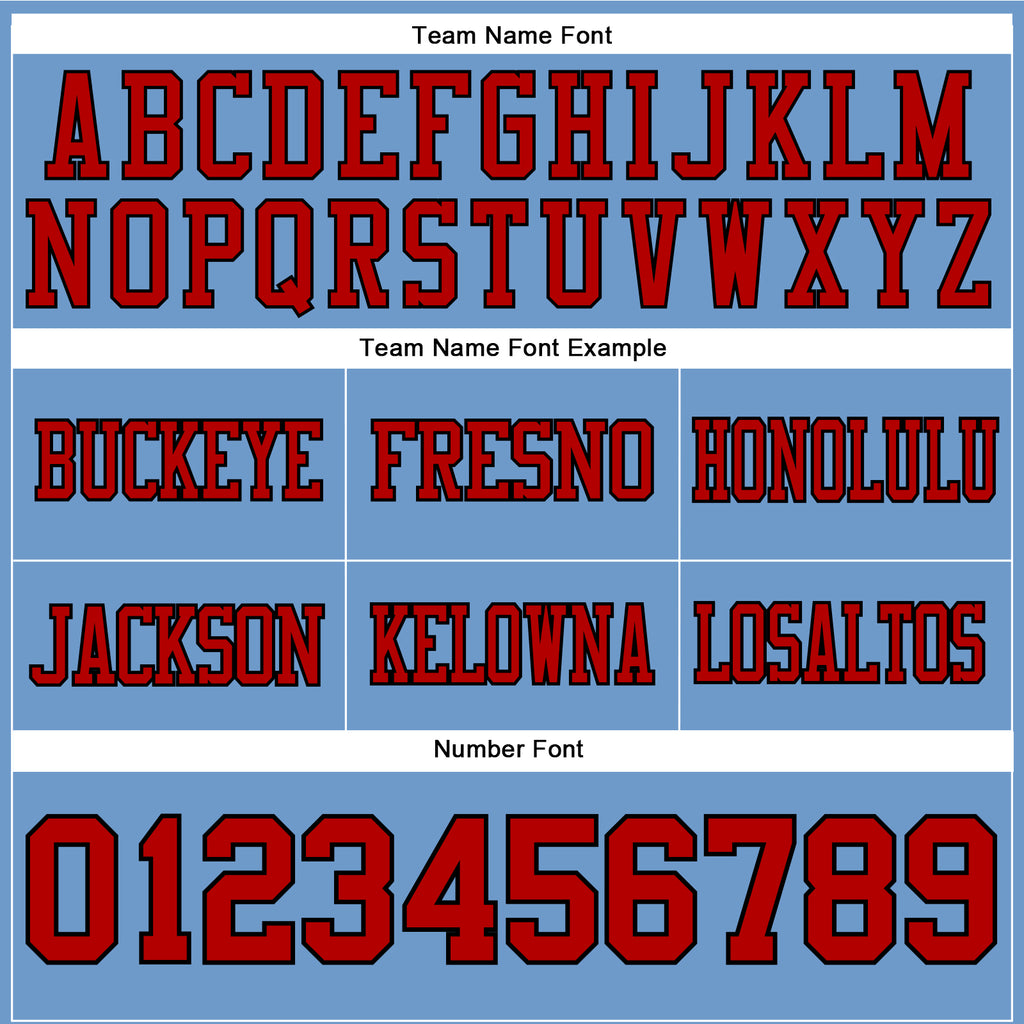 Custom Light Blue Red-Black Authentic Football Jersey