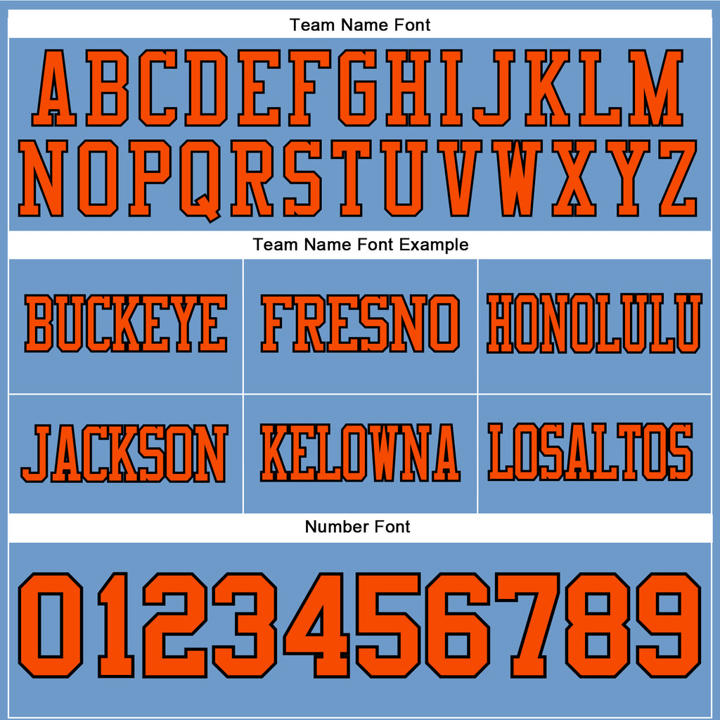 Custom Light Blue Orange-Black Authentic Football Jersey