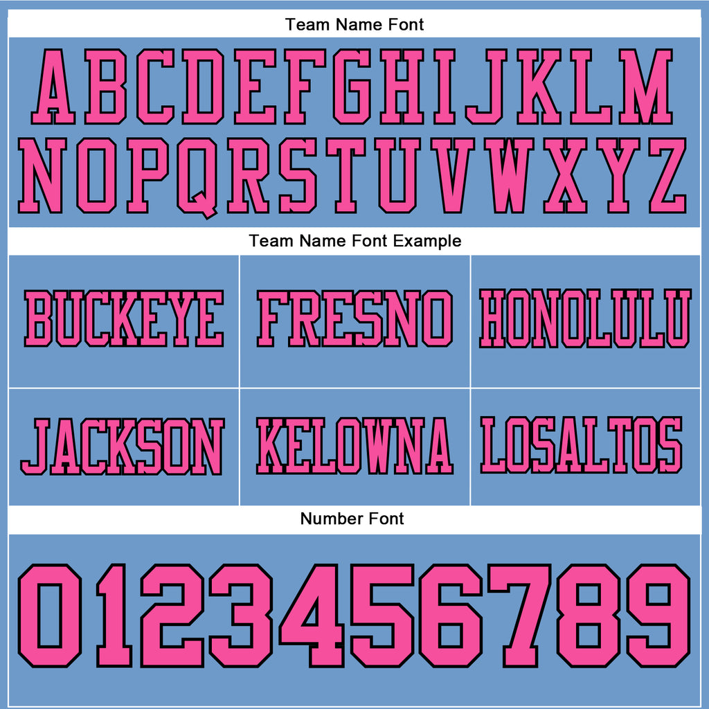 Custom Light Blue Pink-Black Authentic Football Jersey