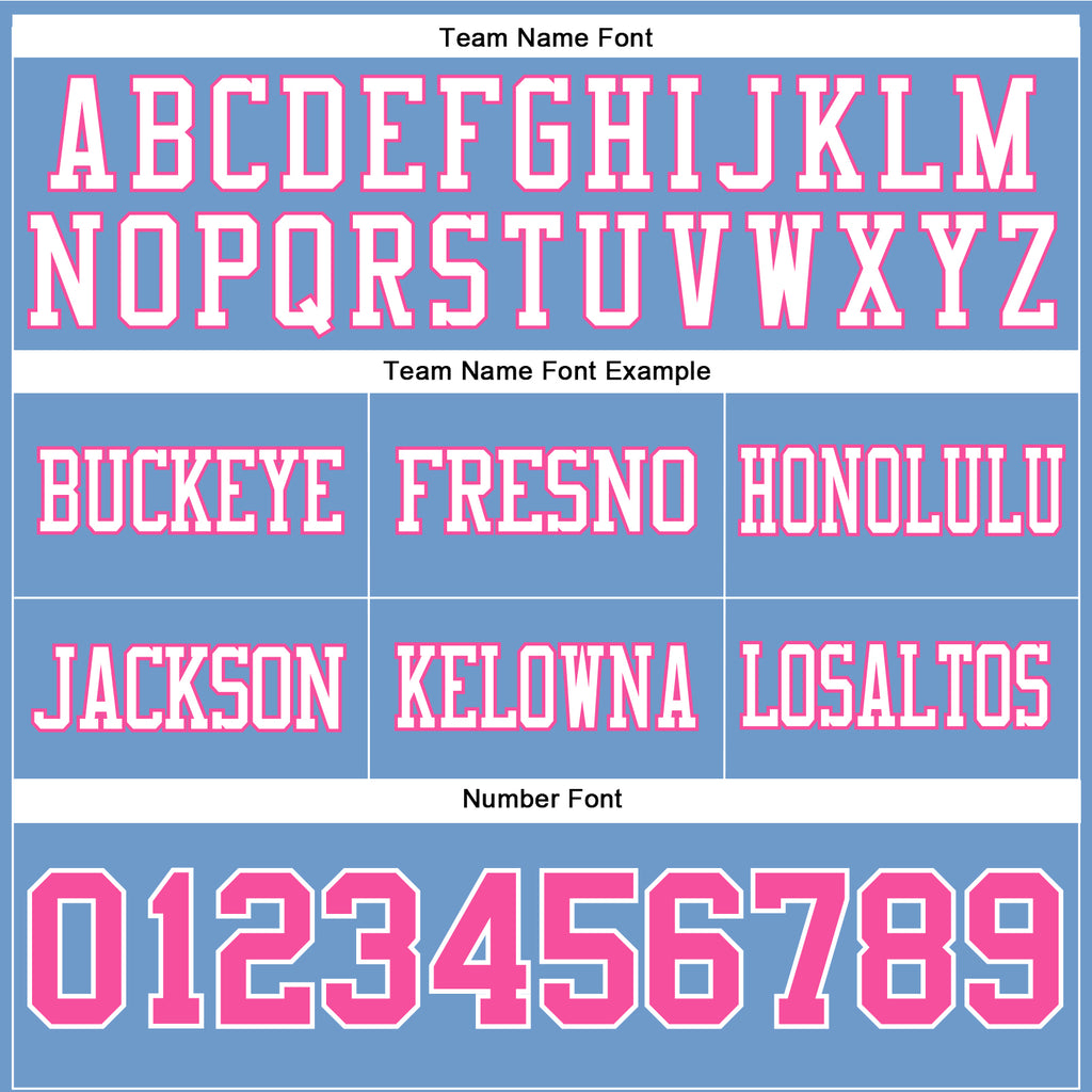 Custom Light Blue Pink-White Authentic Football Jersey