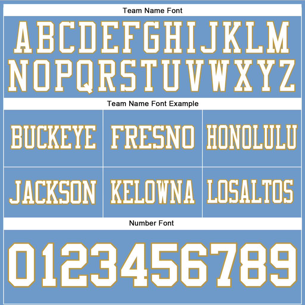 Custom Light Blue White-Old Gold Authentic Football Jersey