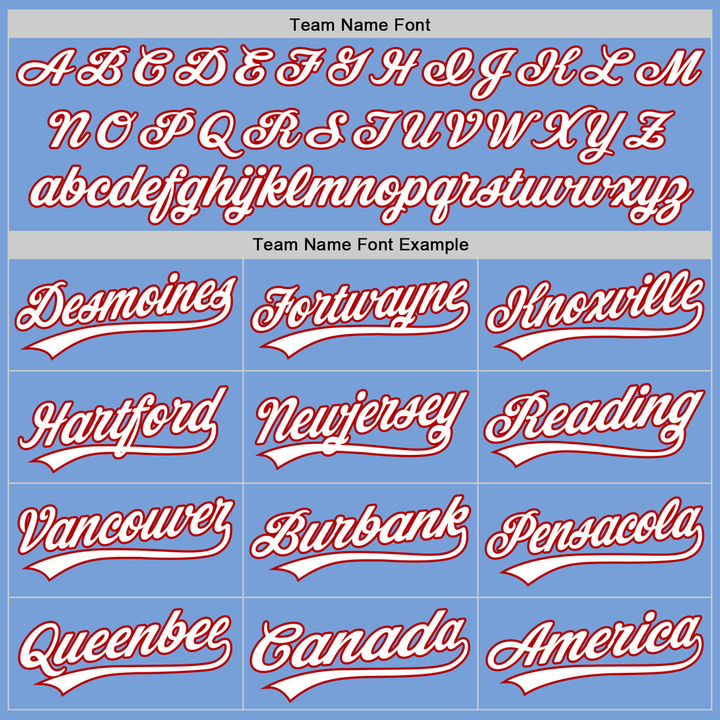 Custom Stitched Light Blue White-Red Baseball Pullover Sweatshirt Hoodie