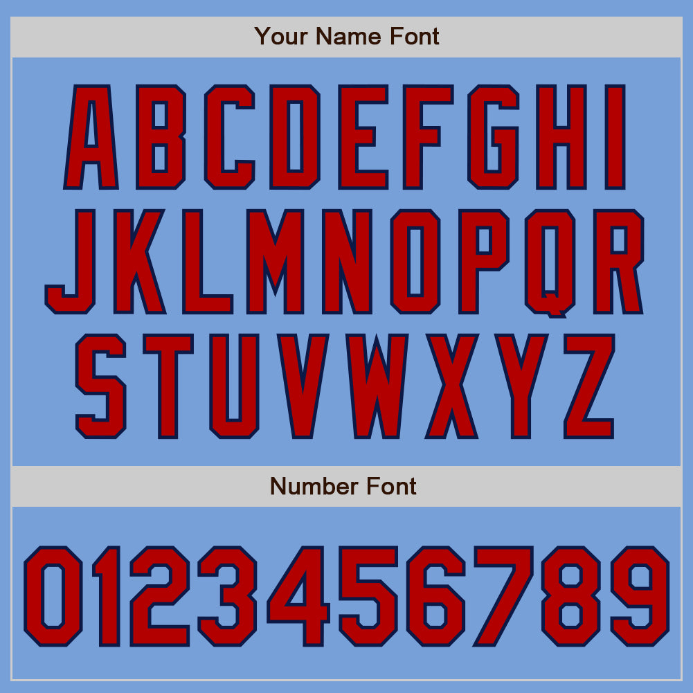 Custom Stitched Light Blue Red-Navy Baseball Pullover Sweatshirt Hoodie