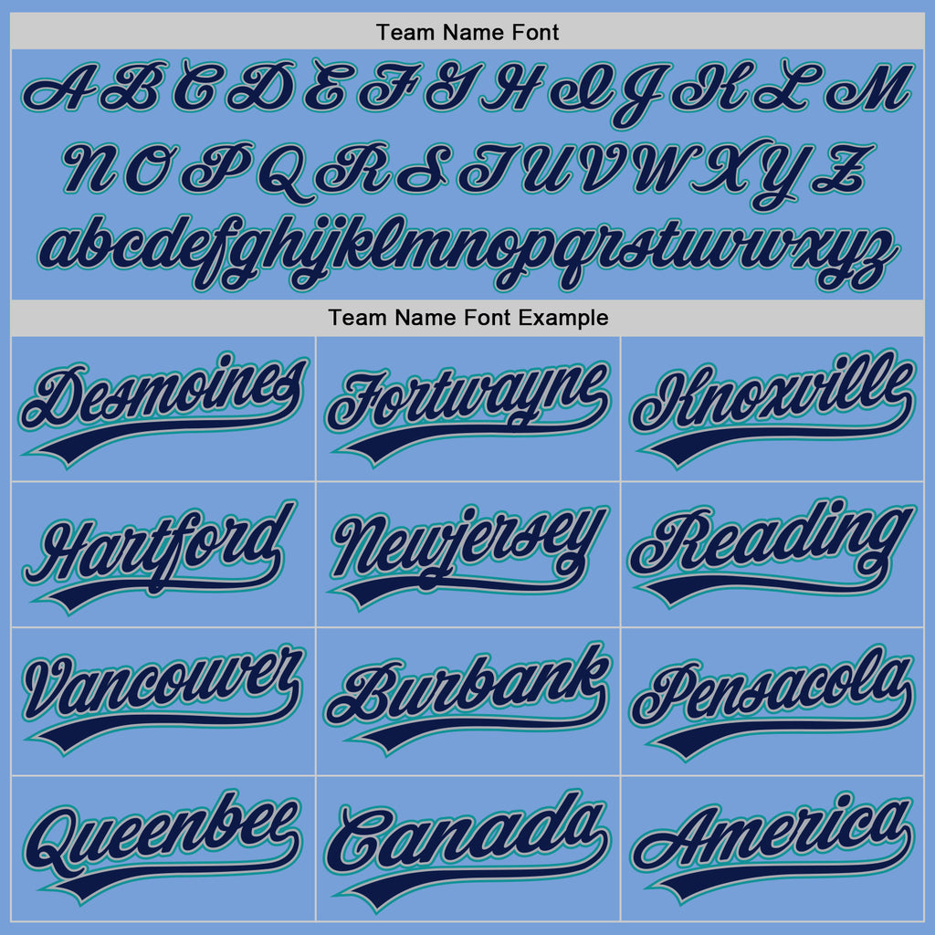 Custom Stitched Light Blue Navy Gray-Teal Baseball Pullover Sweatshirt Hoodie