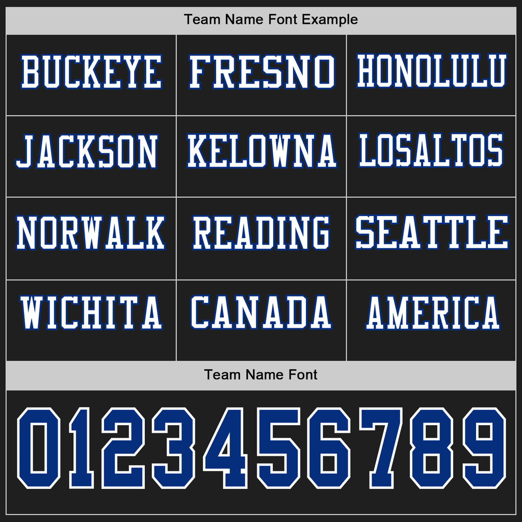 Custom Black Royal-White Long Sleeve Authentic Football Jersey