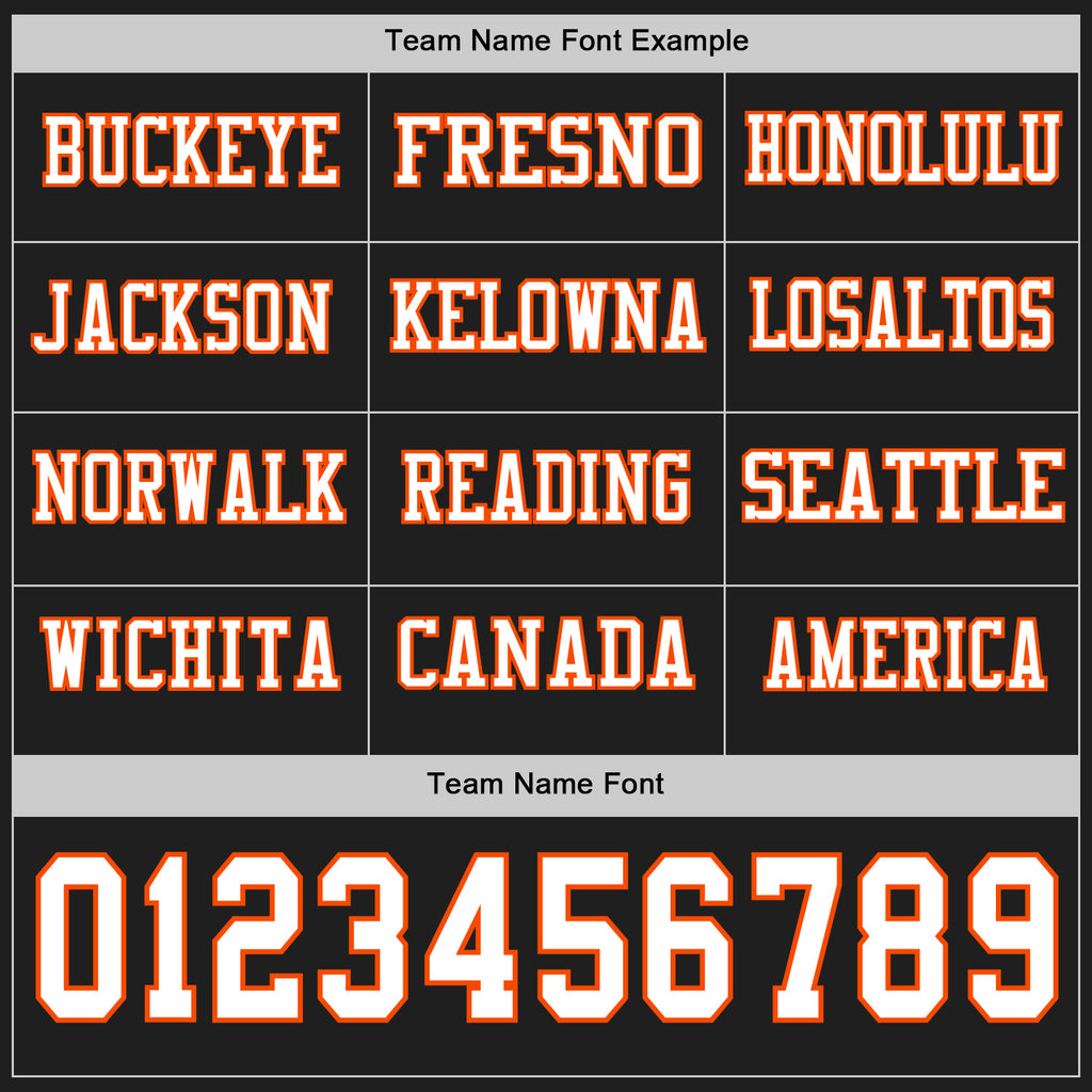 Custom Black White-Orange Long Sleeve Authentic Football Jersey