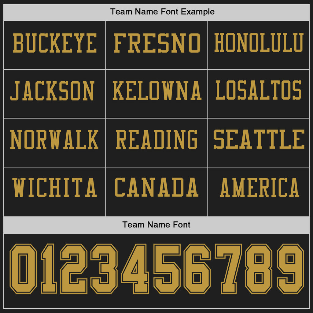 Custom Black Old Gold Long Sleeve Authentic Football Jersey