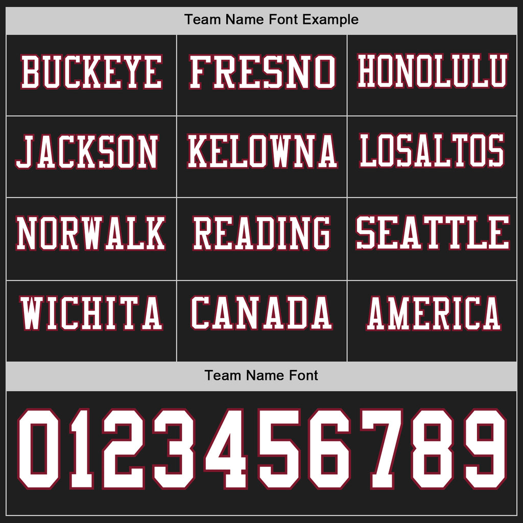 Custom Black White-Crimson Long Sleeve Authentic Football Jersey