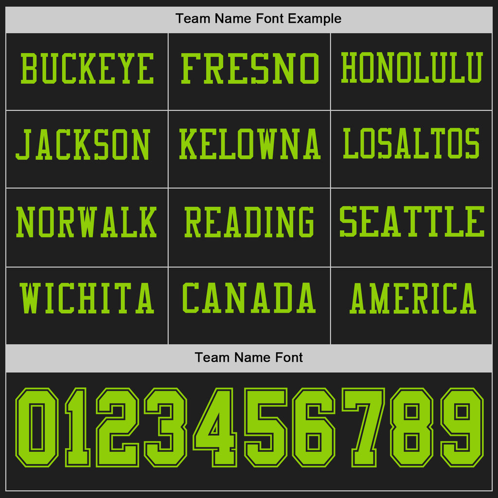 Custom Black Neon Green Long Sleeve Authentic Football Jersey