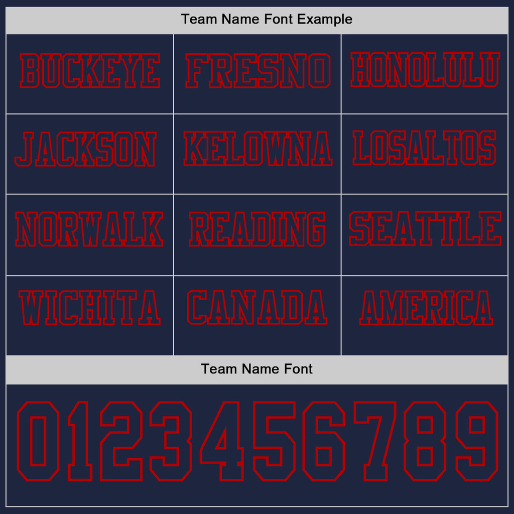 Custom Navy Red Long Sleeve Authentic Football Jersey