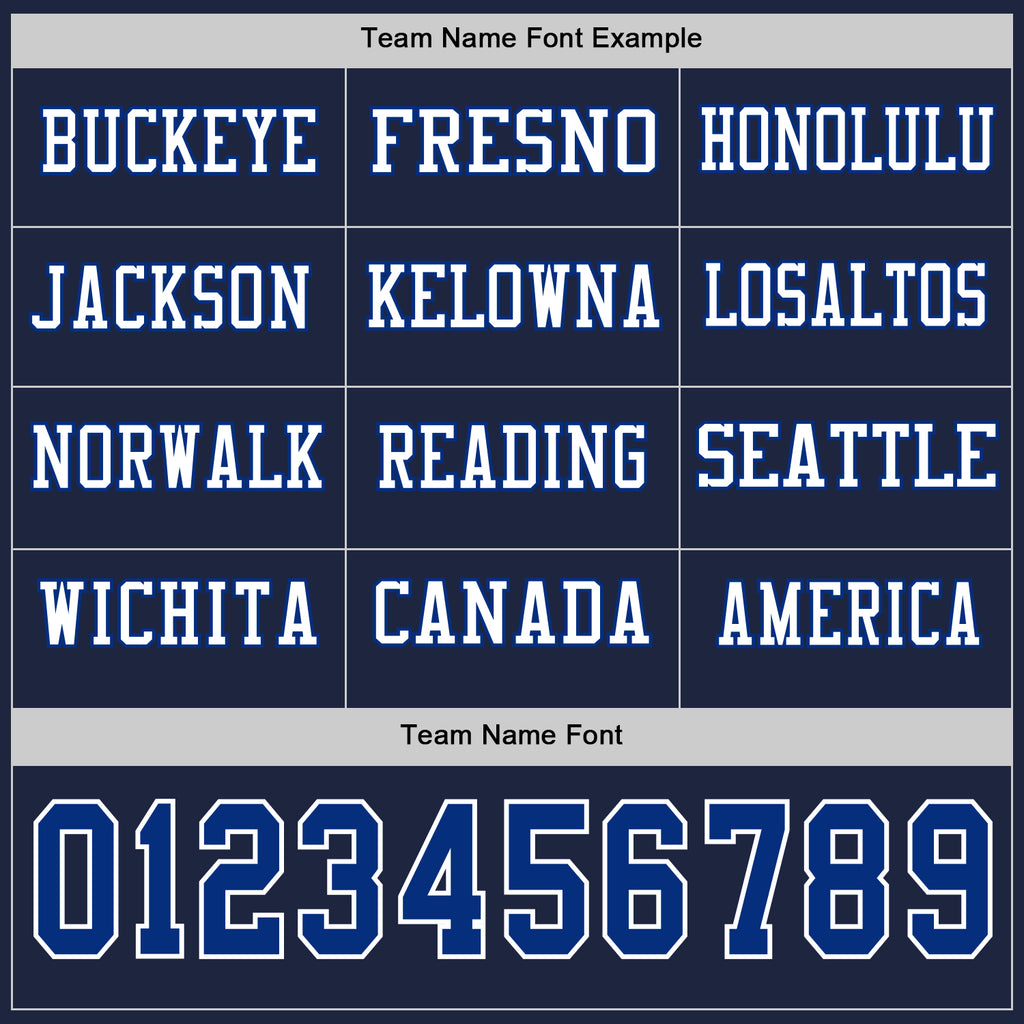 Custom Navy Royal-White Long Sleeve Authentic Football Jersey